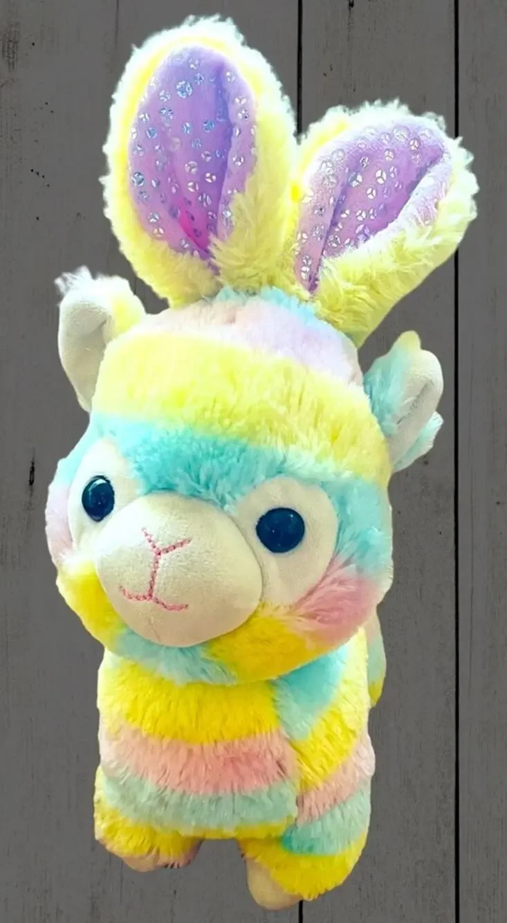 Striped Easter Bunny Llama plush Tie Die 10